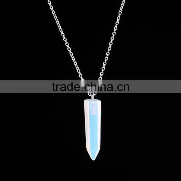 2016 Trendy Hot Style Natural Stone Gold Plated Bullet Necklace SMJ0137 photo-4