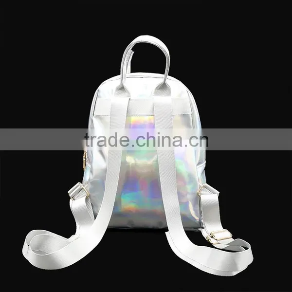 Stylish Reusable Backpack Bag Laser PU Leather Backpack Quality Choice photo-3