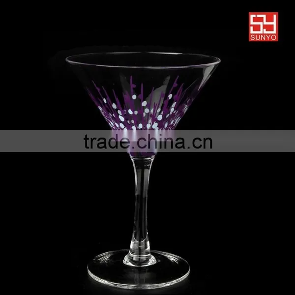 Purple Unique Design Leadfree Crystal High Quality Customized Clear Martini Cocktail Glass photo-4