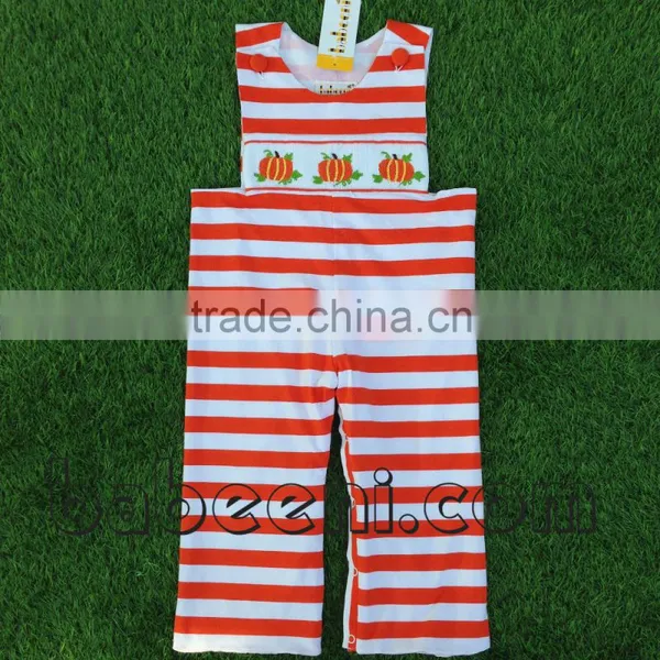 Pumpkin Hand Smocked Boy Longall