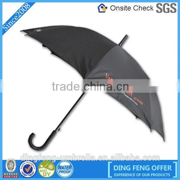Customize Logo Wind Protection Plastic Straight Handle Umbrella