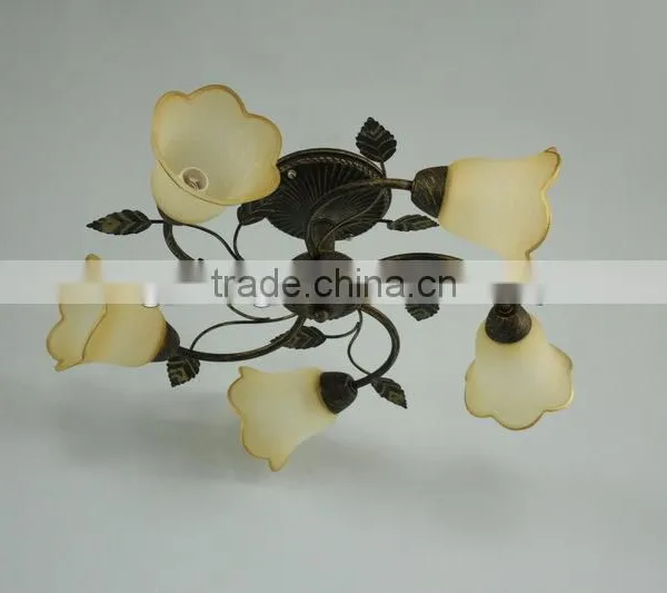Beige and Yellowish Flower 3 Lampholders Chandelier Pendant photo-5