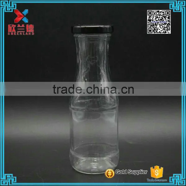 Glass Drinking Bottle for Milk With Screw Metal Lid 200ml photo-5