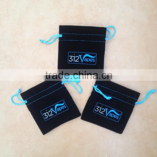Custom Printed Logo Soft GREY Velvet Jewerly Packing Pouch High Quality Fabric Quality Choice photo-2