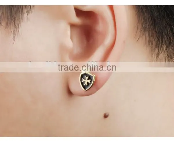 Wholesale Factory Gold Plated Stainelss Steel Cross Earrings for Men photo-6