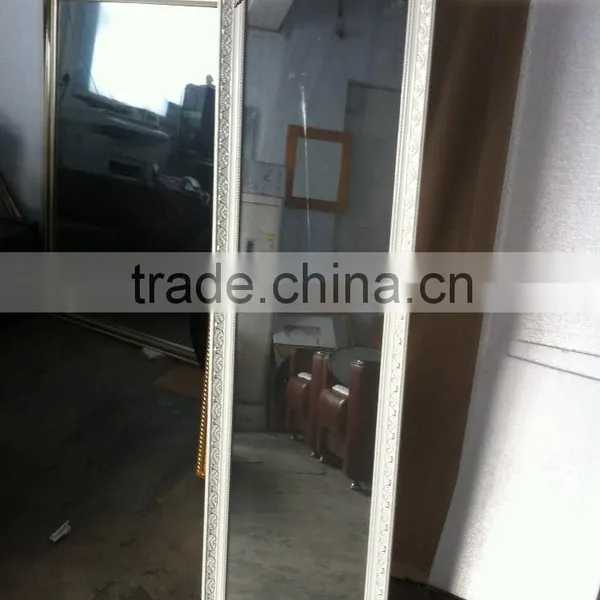 Cheap High Qualtiy White Wooden Framed Full Length Dressing Mirror Made in China