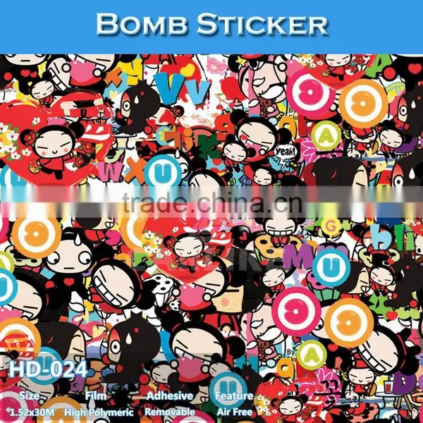 HD-021 CARLIKE Air Bubble Free High Definition Car Wrap Vinyl Bomb Adhesive Sticker PVC photo-4