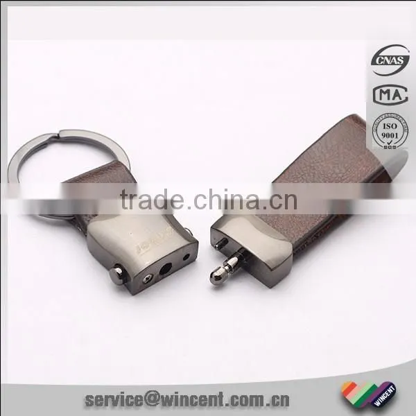 Detachable Top Quality Blank Leather Key Chain photo-3