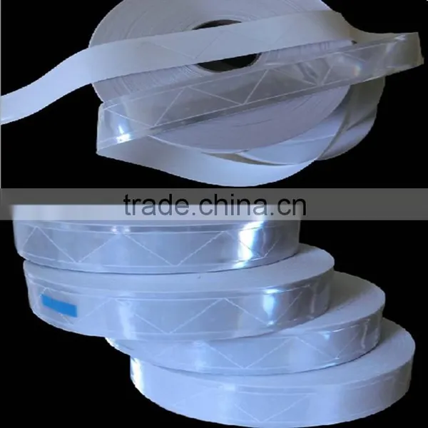 High Visibility PVC Crystal Blue White Reflective Tape for Sew on Safe Clothing photo-2