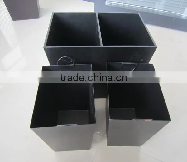 Faux Leather Two-section-waste Bin With Metal Inserts, Hotel Waste Bin photo-4