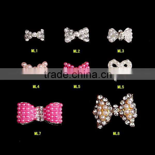 Most Polular New ML Series Various Beautiful Jewlery Alloy 3d Nail Art Accessories