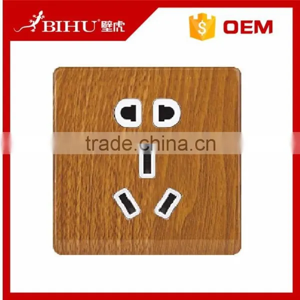 High Fashion Wood Grain Switch Socket With Neon for UK, Universal, 2 Pin and 3 Pin photo-4