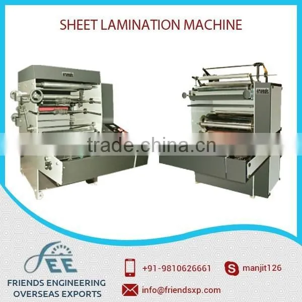 Offering A Quality Assured Range Of Sheet Lamination Machine