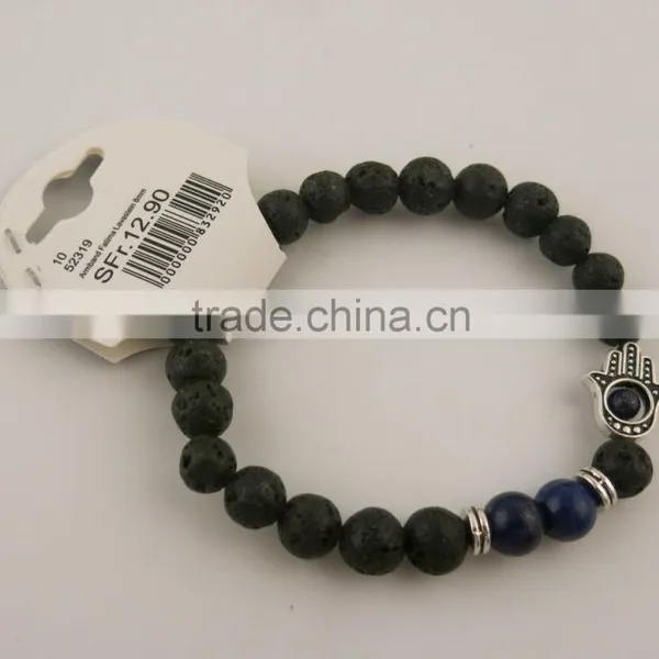 New Natural Stone Beaded Golden Buddha Head Men/Women Elasticity Bracelet Quality Choice photo-4