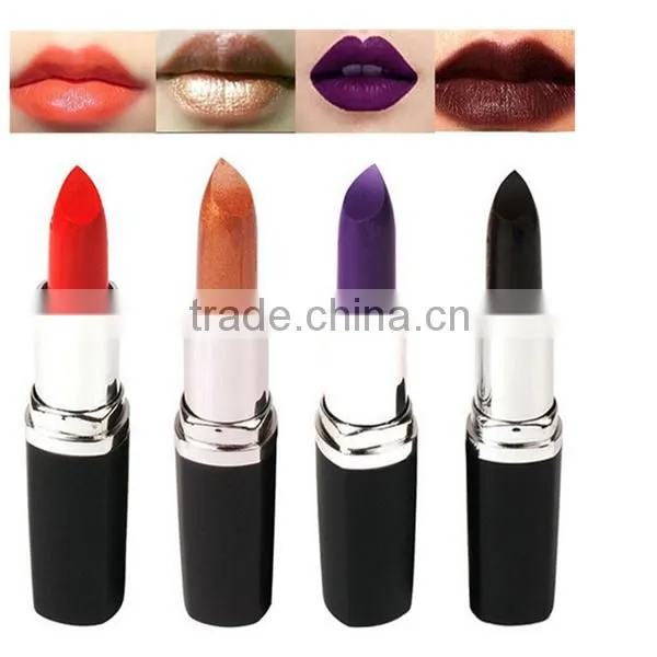 Wholesale High Quanlity Sexy Safe Black Purple Colors Brands Natural Matte Waterproof Lipstick photo-2
