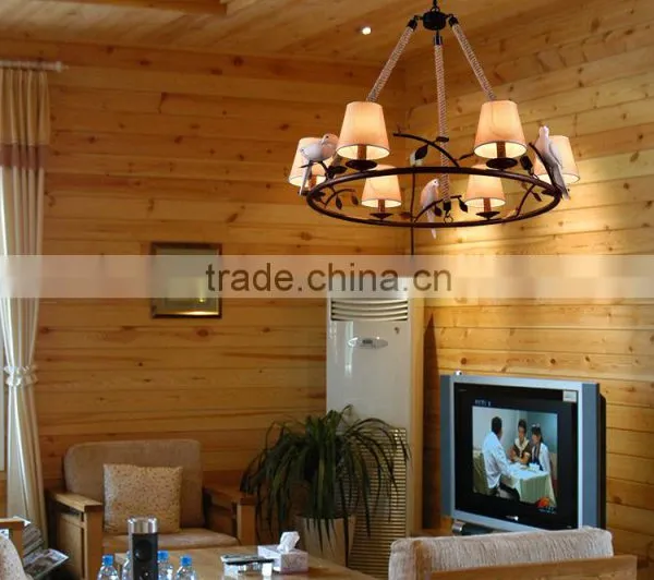 Resin Creative Bird Cloth Lamp Shade Lighting Iron Handmade Hemp Rope Light photo-5
