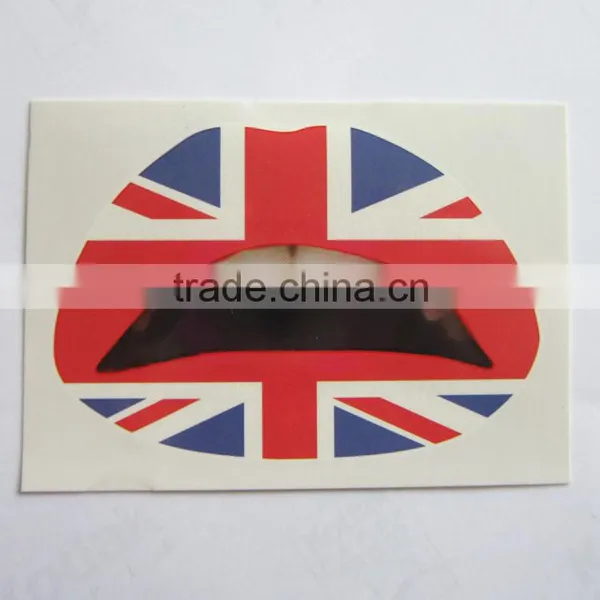 Wholesale Custom English Flag Water Transfer Temporary Lip Tattoos Sexy Waterproof Lip Sticker Non-toxic Lip Tattos Quality Choice photo-3