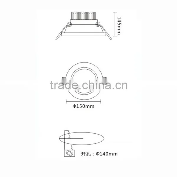 NEW Products 15W 4inch/6inch/8inch Round Recessed Led Ceiling Light photo-2