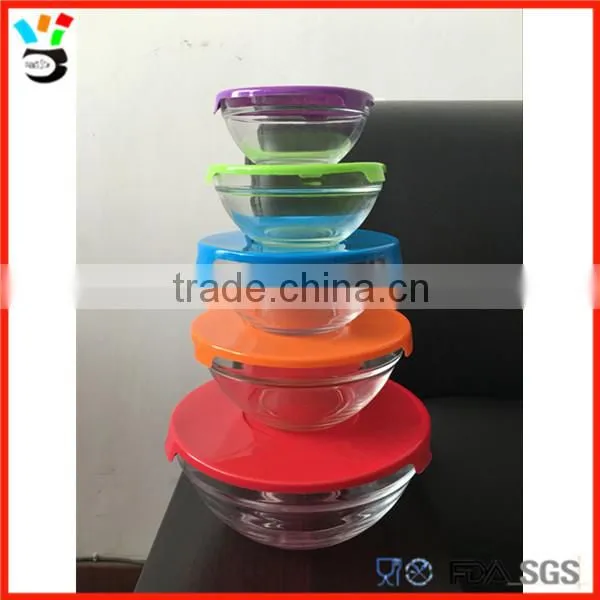 Color Lid Five Size Available Crisper Style Retaining Freshness Glass Bowl photo-3