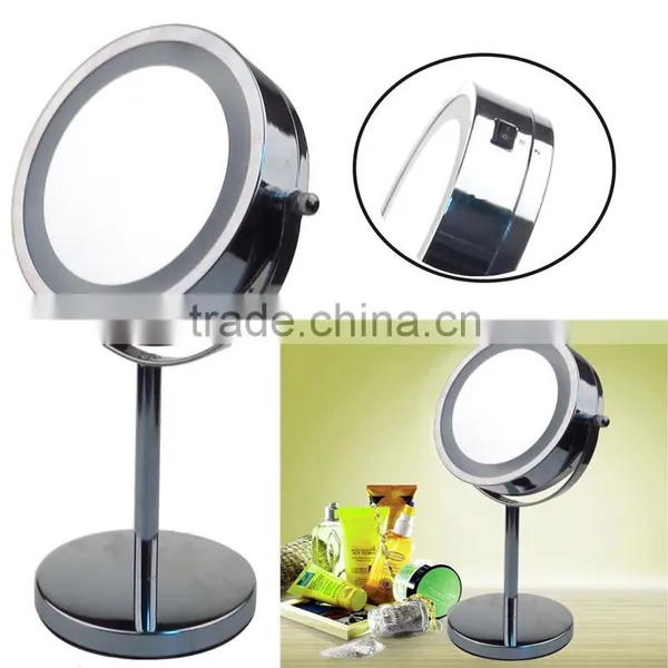 7 Inch Double Sided LED Makeup Mirror, 5x/1x Lighted Cosmetic Mirrors, LED Makeup Mirror photo-4