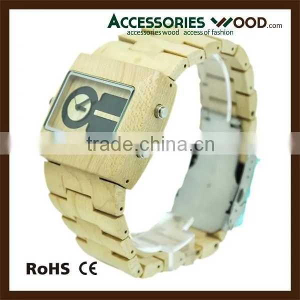High Qulity Japanese Wood Quartz Watch Mens Quartz Watch Wooden Wrist Watch 2016