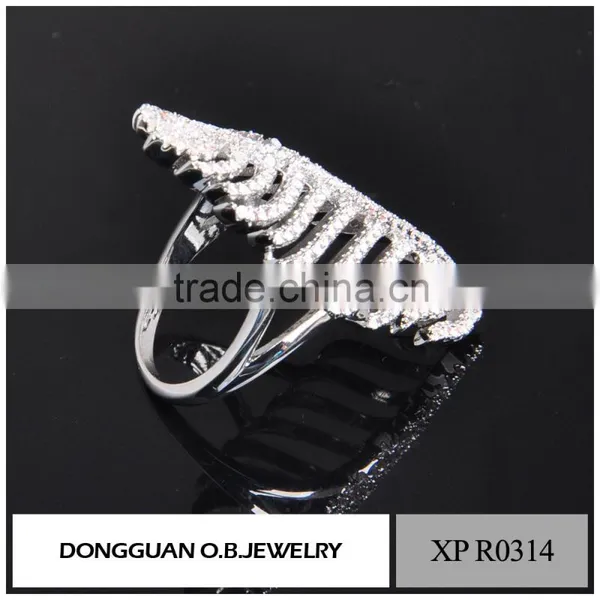 New Arrival White Gold Plated Finger Ring With AAA Zircon Diamond Stones for Women Girls photo-3