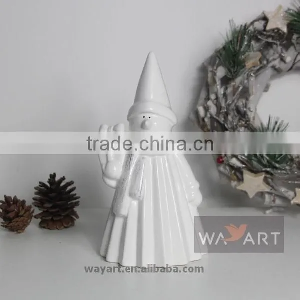 Paper Folding Ceramic Snowman Figurine Snow Man Decoration photo-2
