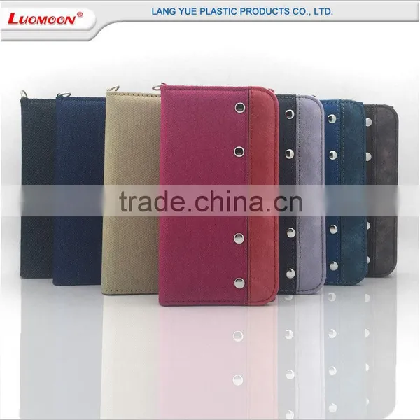 Denim pu Leather Metal Snapper Funky Mobile Cell Phone Case for Oppo R7s R831k Joy Plus photo-4