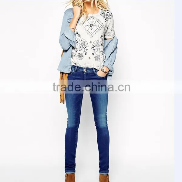 China Manufacturer High Quality Blue Casual Cotton Blend Skinny Pants Bulk Wholesale Price of Denim Girls Sexy Tight Jeans photo-5