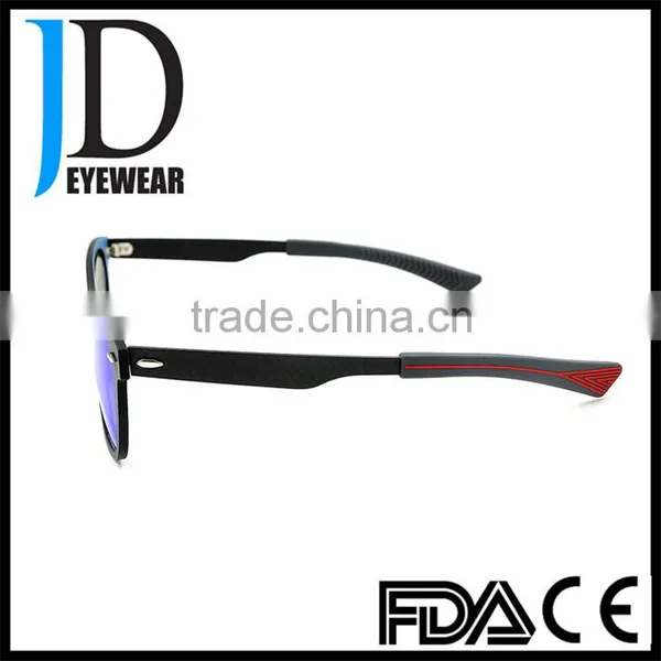 Custom Made Black Frame Blue Lens Vintage Carbon Fiber Sunglasses photo-4