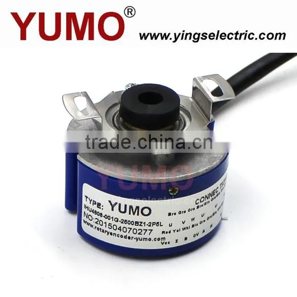 YUMO IHU4808 2500ppr 2P5L DC 5V UVW Signal Phase Hollow Incremental Encoder
