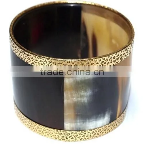 Water Buffalo/cow Jewelry Horn Bangle With Brass Fashion Jewelry Handmade in India New Design photo-2