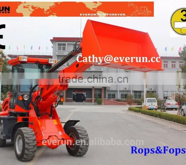 Everun Telescopic Wheel Loader ER1500 With Pallet Forks,Snow Bucket photo-2