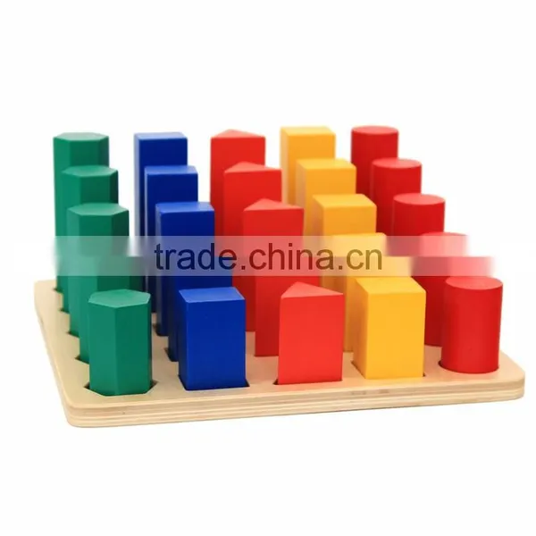 Ealy Education Montessori Wood Baby Toy Geometry Cylinder Ladder Block Puzzle photo-2