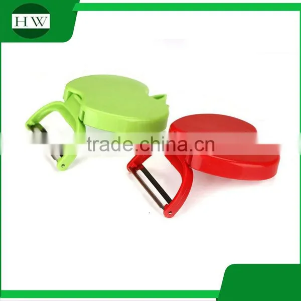 Plastic Stainless Steel Apple Shaped Collapsible Folding Foldable Fruit Vegetable Zester Peeler photo-5