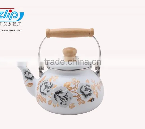 The Fashion Melon Shape 2.5L Enamel Kettle With Wooden/metal Knob photo-5