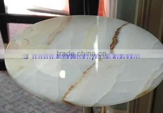 A GRADE LIGHT GREEN ONYX TABLE TOPS COLLECTION photo-6