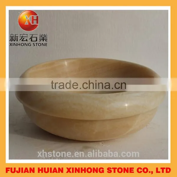 Beige Color Flower Shape Smarble Stone Basin photo-5
