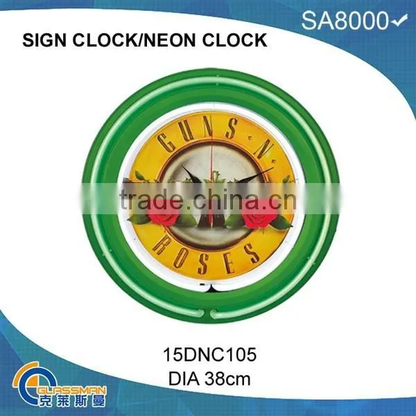 Double Neon Light Wall Clock photo-2