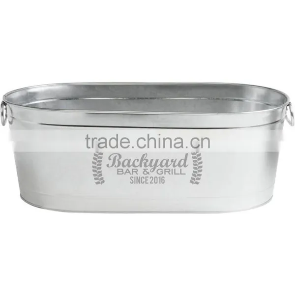 Galvanized Metal Camping Beer Tub photo-2