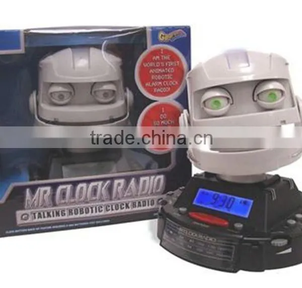 Best-selling Promotiom Gift Innovative Mr. Clock Robot Radio Alarm Cartoon Clock photo-3