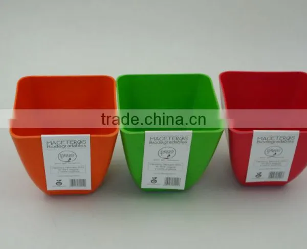 Colorful Square Bamboo Fiber Plant Pot photo-5