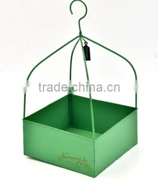 Hanging Flower Pots Large Metal Iron Bucket Flower Holder Garden/Balcony Planter photo-4
