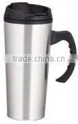 450ml Stainless Steel Inner Plastic Outer Steel Vacuum Cup/auto Mug/Travel Mugs/coffee Cup With Handle and Lid photo-5