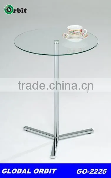 Modern Furniture Metal Legs Kitchen Table, Round Glass Dining Table photo-2
