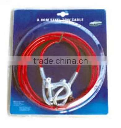 Steel Tow Rope With Hooks - Car Recovery Cable With Shackles - 1000 kg / 1500 kg / 2000 kg / 2500 kg / 3000 kg photo-4