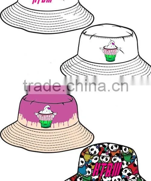 Digital Printing Double Side Fisherman Cap Reversable Bucket Hats photo-5