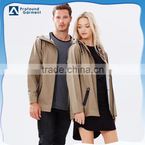 Wholesale China High Quality Unisex Drawstring Hood Wind Breaker Jacket