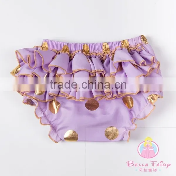Wholesale Baby Ruffle Shorts Children's Clothing Gold Polka Dot Baby Bloomer photo-6