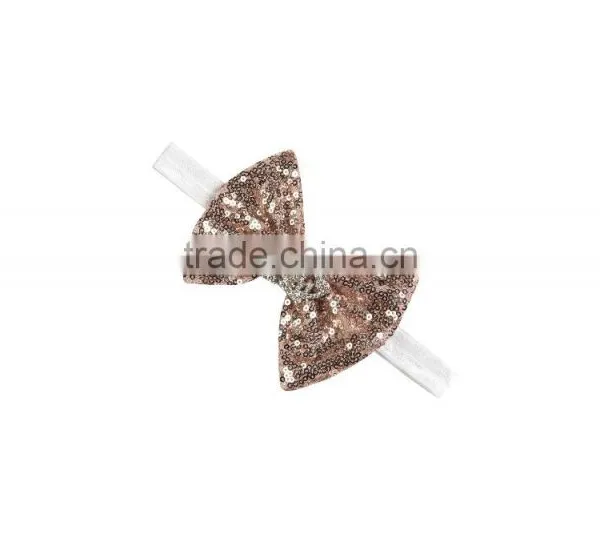 Latest Design Newborn Baby Fashion Sequin Headband Glitter Sequin Bow Baby Headband photo-6